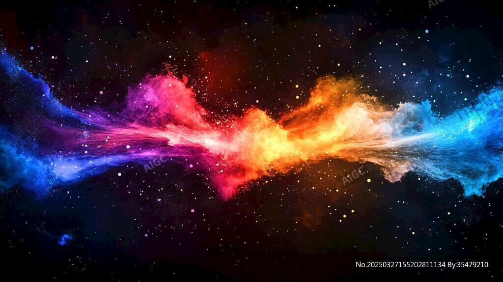 绚丽色彩的宇宙能量爆发