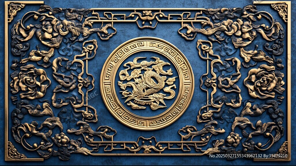 中式古典浮雕纹饰精美图案