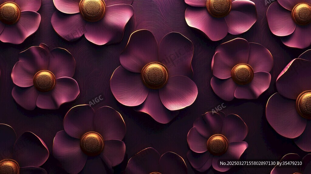 紫花金蕊立体图案背景