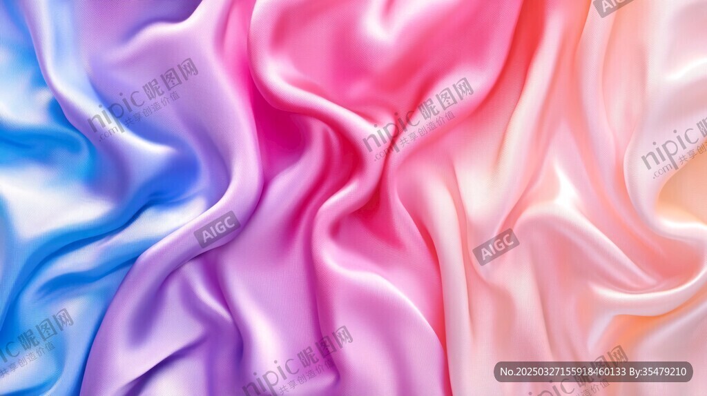 绚丽多彩的丝绸纹理画面
