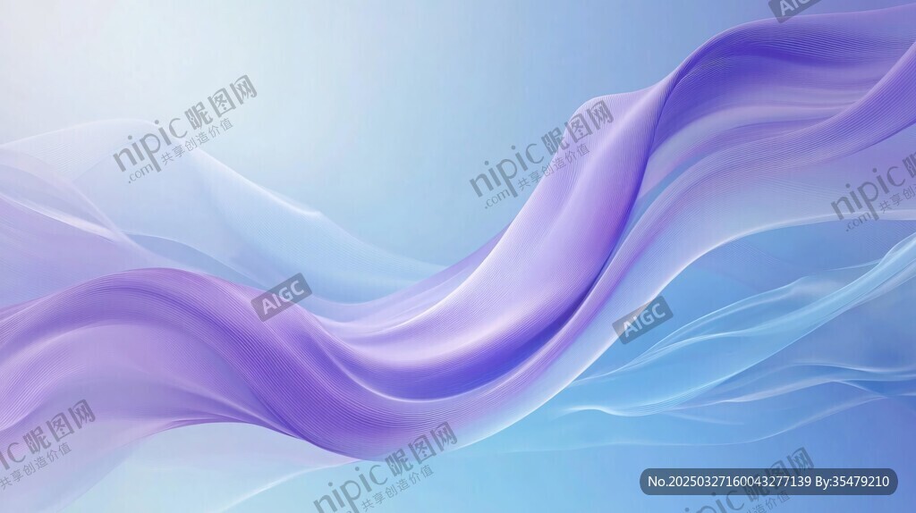 梦幻蓝紫飘带背景图