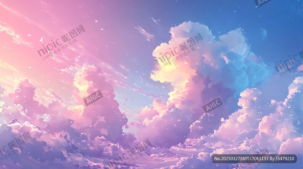 梦幻绚丽的天空云朵景观