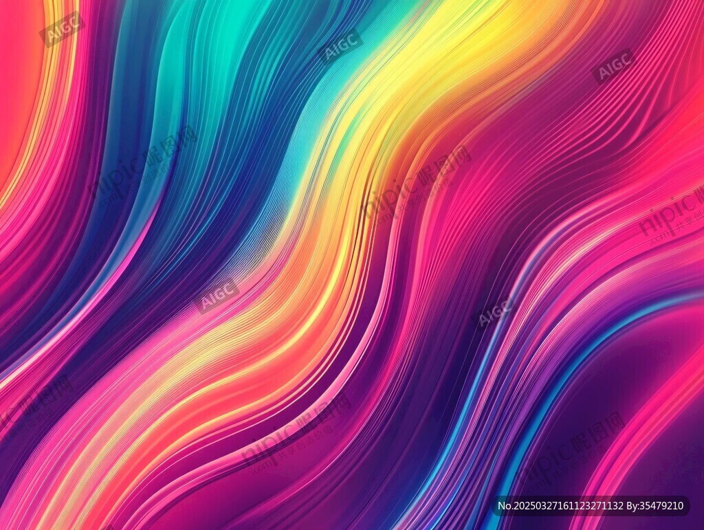 绚丽多彩流体波纹背景图