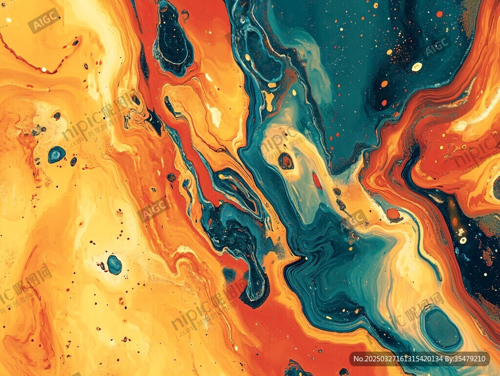 流体艺术抽象色彩画面