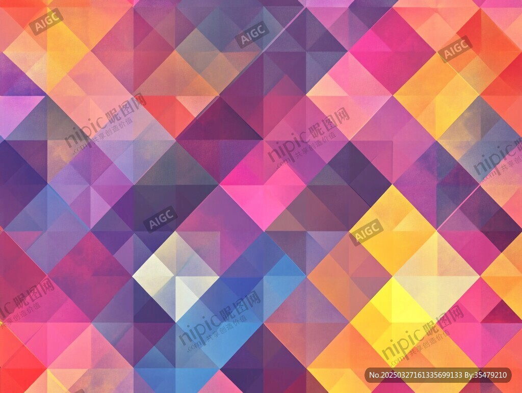 多彩几何拼接抽象背景图