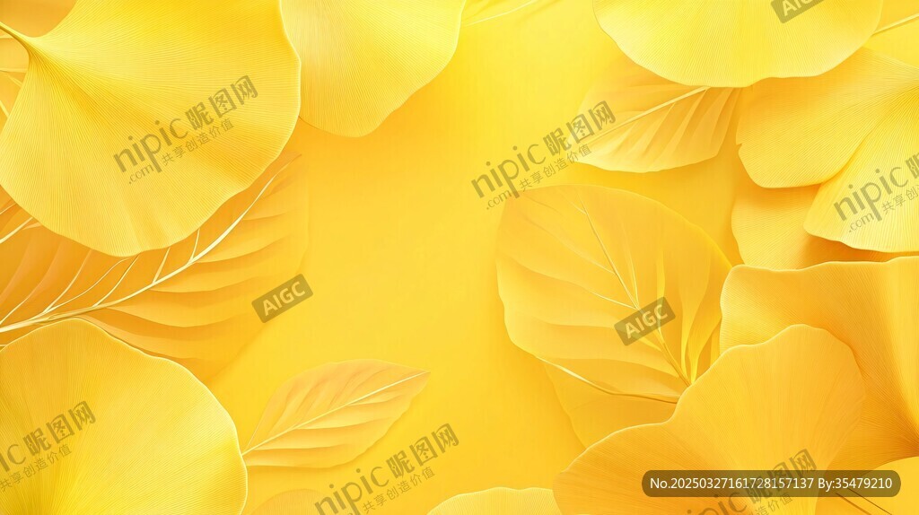 金黄花瓣背景 清新自然风
