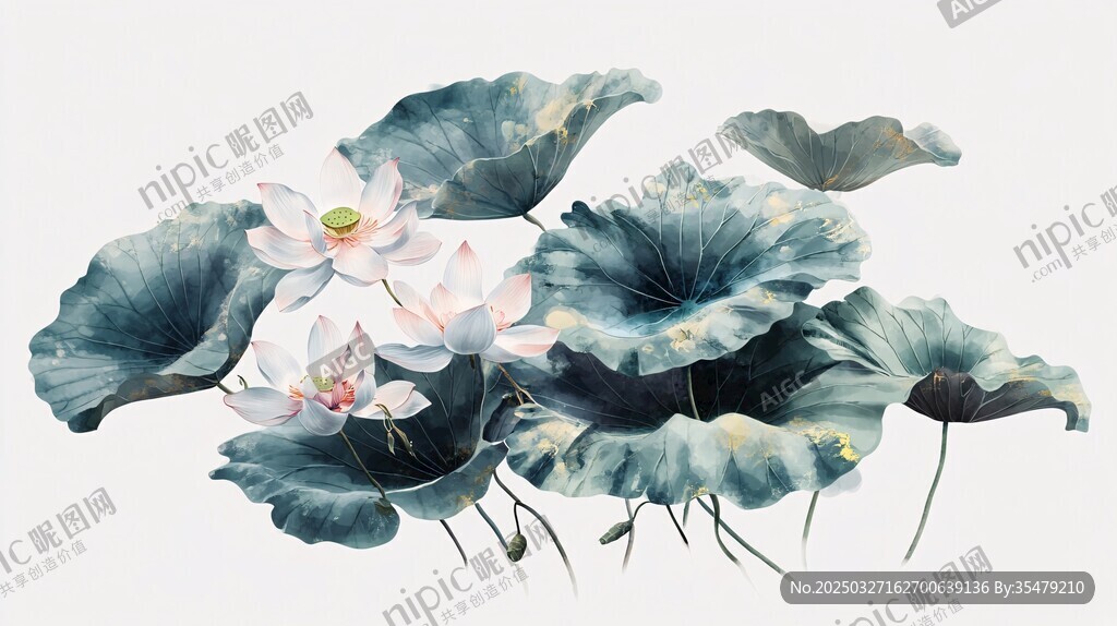 水墨荷花图