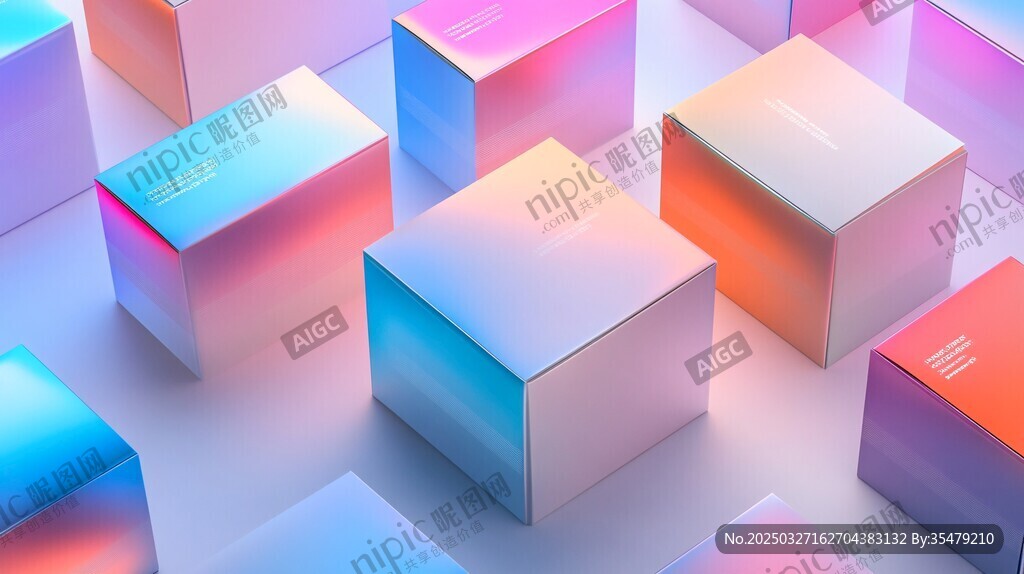 炫彩渐变立方体视觉盛宴