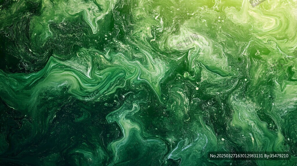 绿色梦幻流体艺术纹理