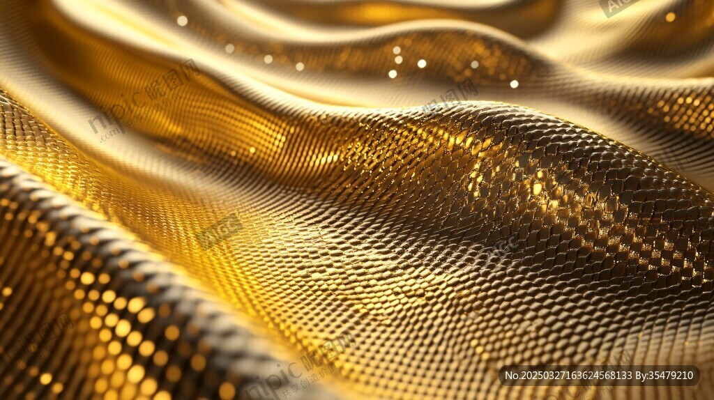 金色流动质感科技纹理背景