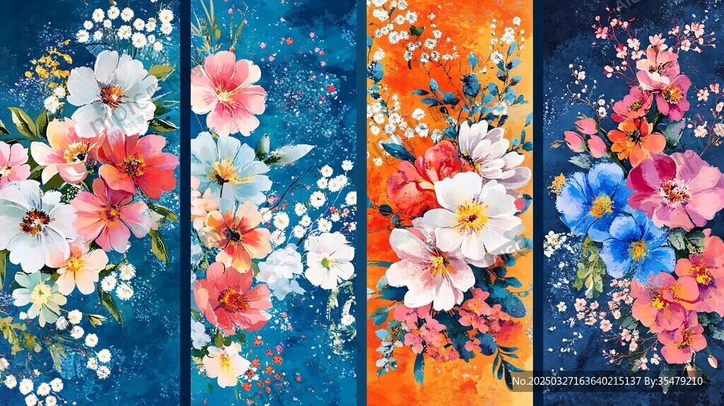 多彩花卉图案设计