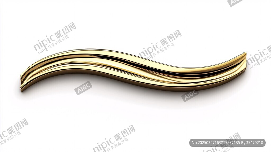 金色波浪形金属装饰
