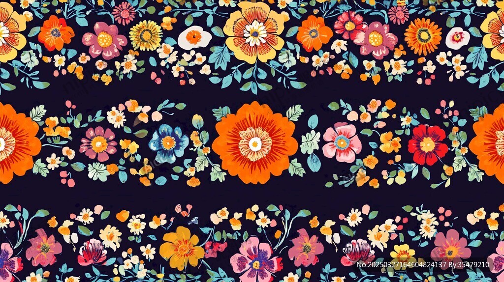 复古花卉图案背景纹理