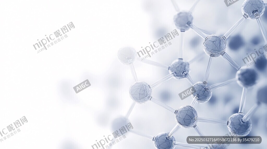 微观分子结构特写画面