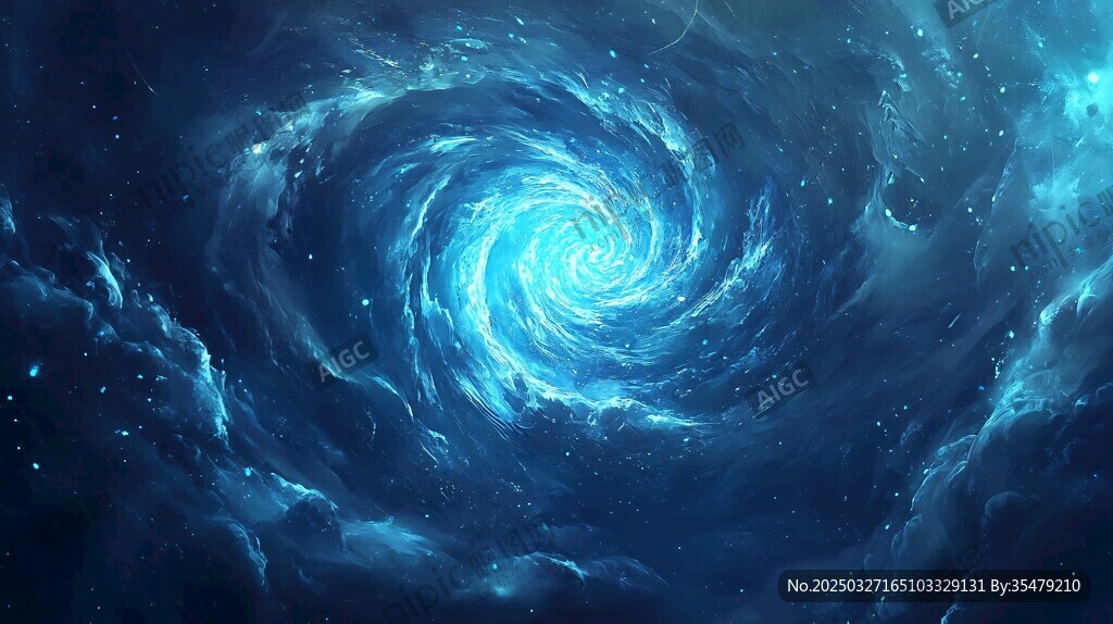 梦幻蓝色星空漩涡景象