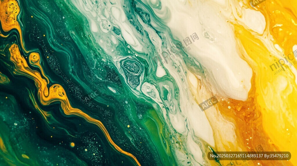 流体艺术色彩交融画面