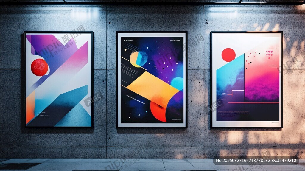 现代艺术风海报展示