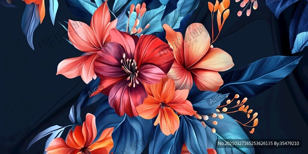 绚丽花卉图案