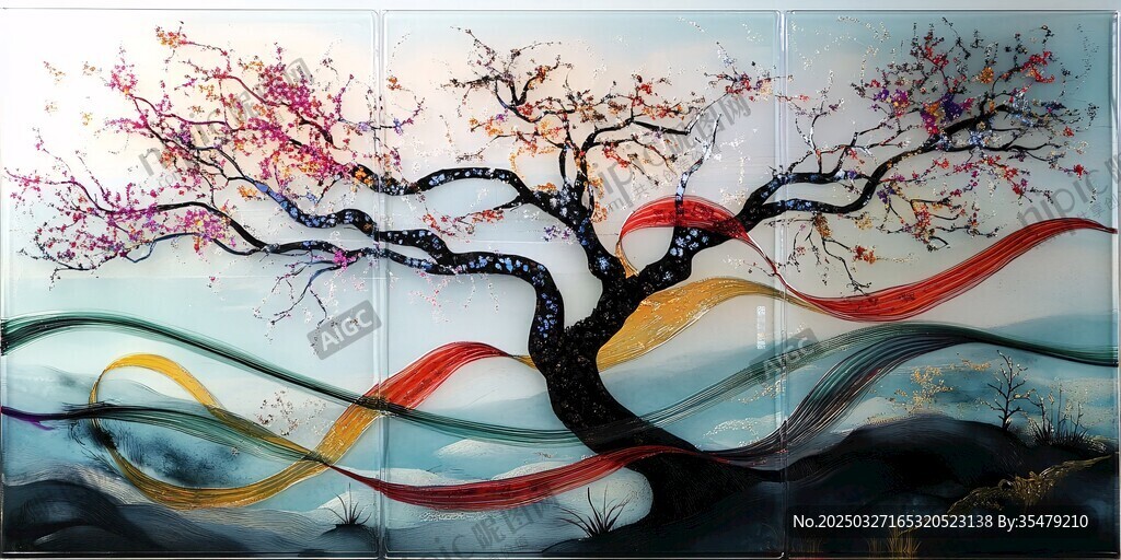 梦幻抽象树艺术画作