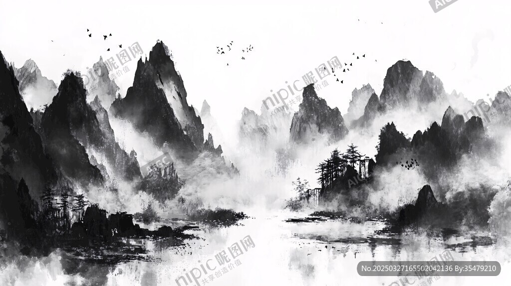 水墨山水意境图