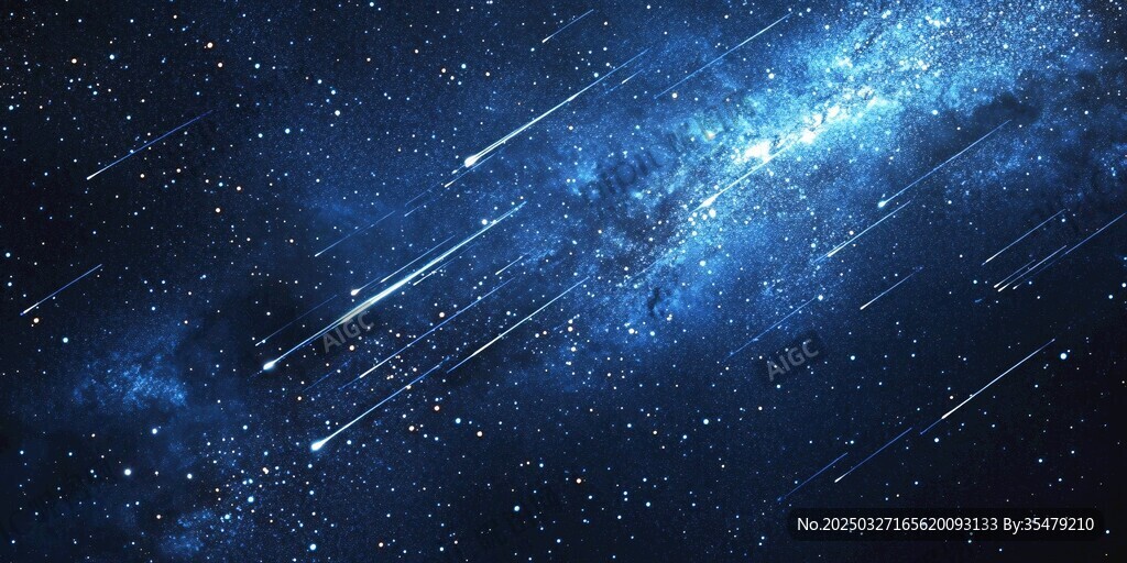 梦幻星空流星雨璀璨图景