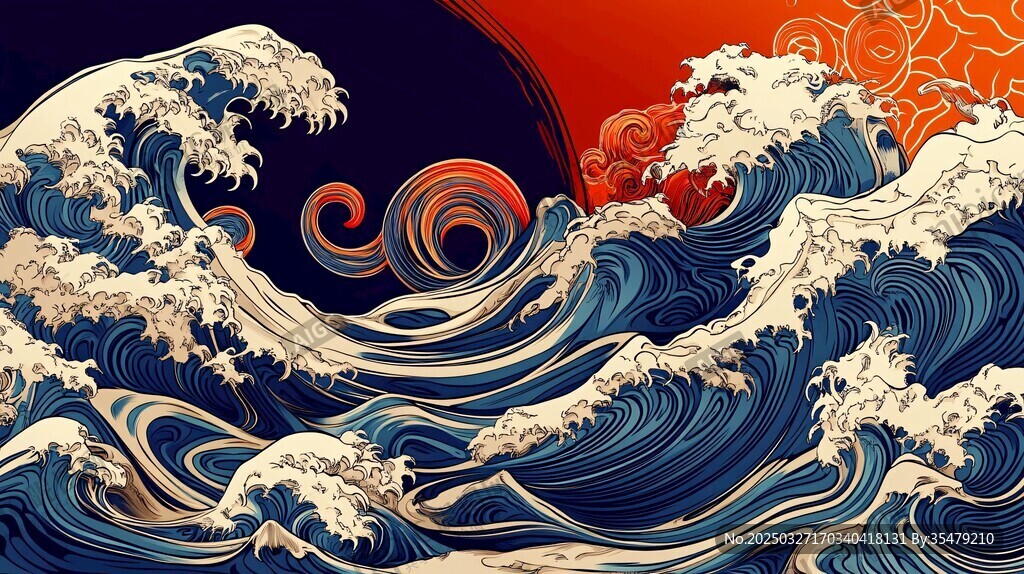 汹涌海浪绘就奇幻海洋图景