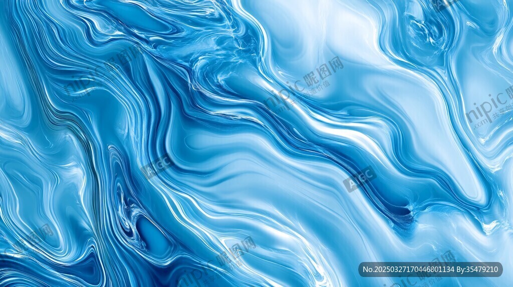 蓝色流体艺术抽象纹理背景