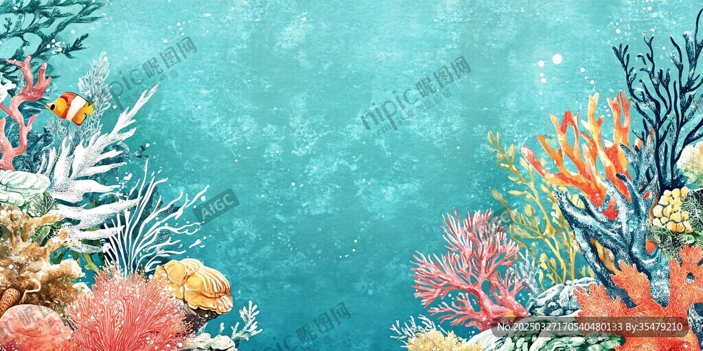 梦幻海底珊瑚与灵动小鱼