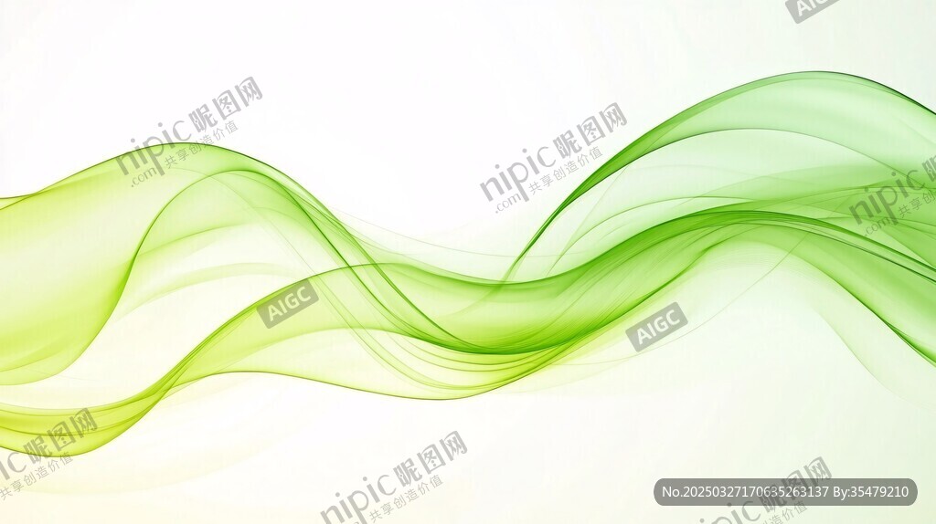 绿色动感飘带背景图