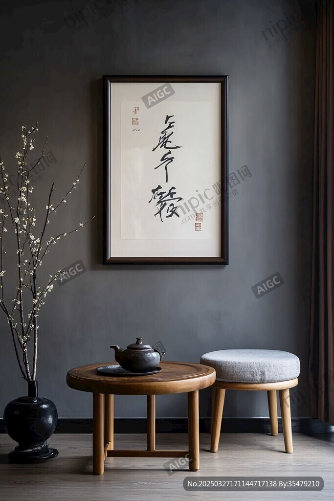 中式禅意茶室角落小景