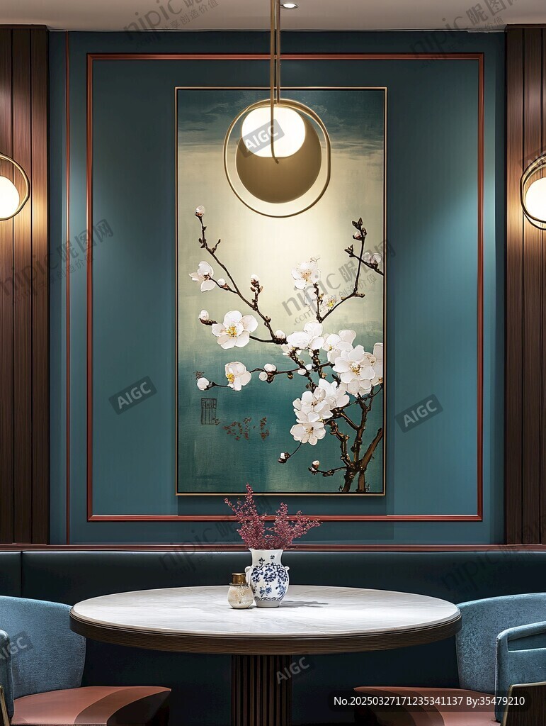 中式雅致餐厅室内装饰图