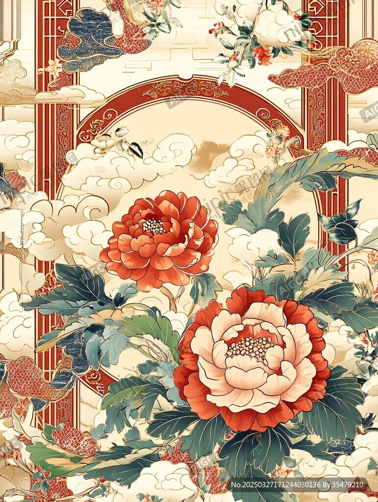 中式繁花祥瑞传统图案
