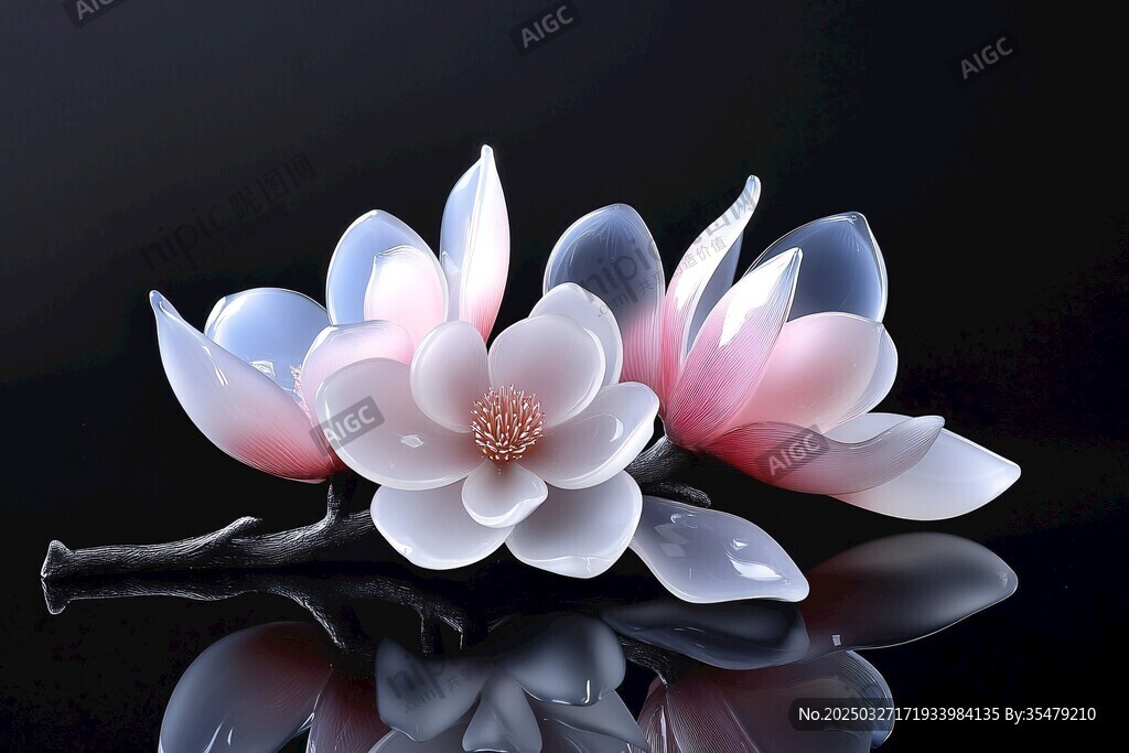 玉兰花发簪 精致唯美古风