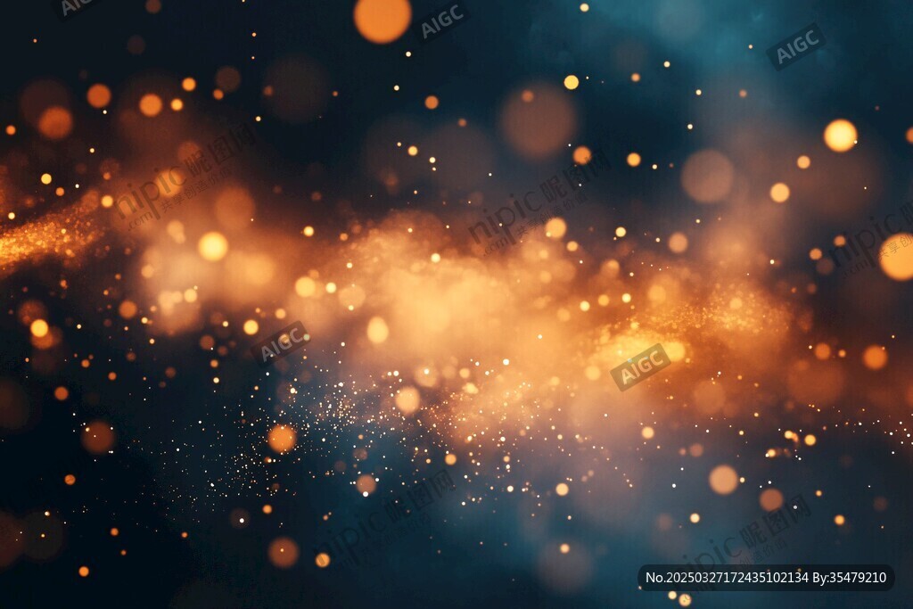 梦幻金色粒子光影背景