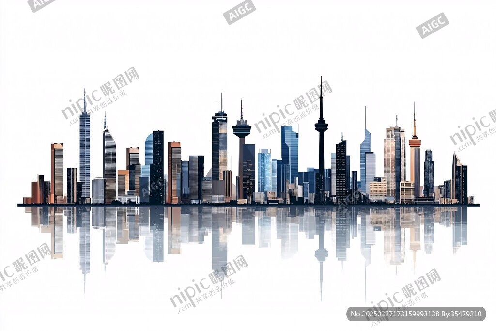 现代都市天际线建筑景观