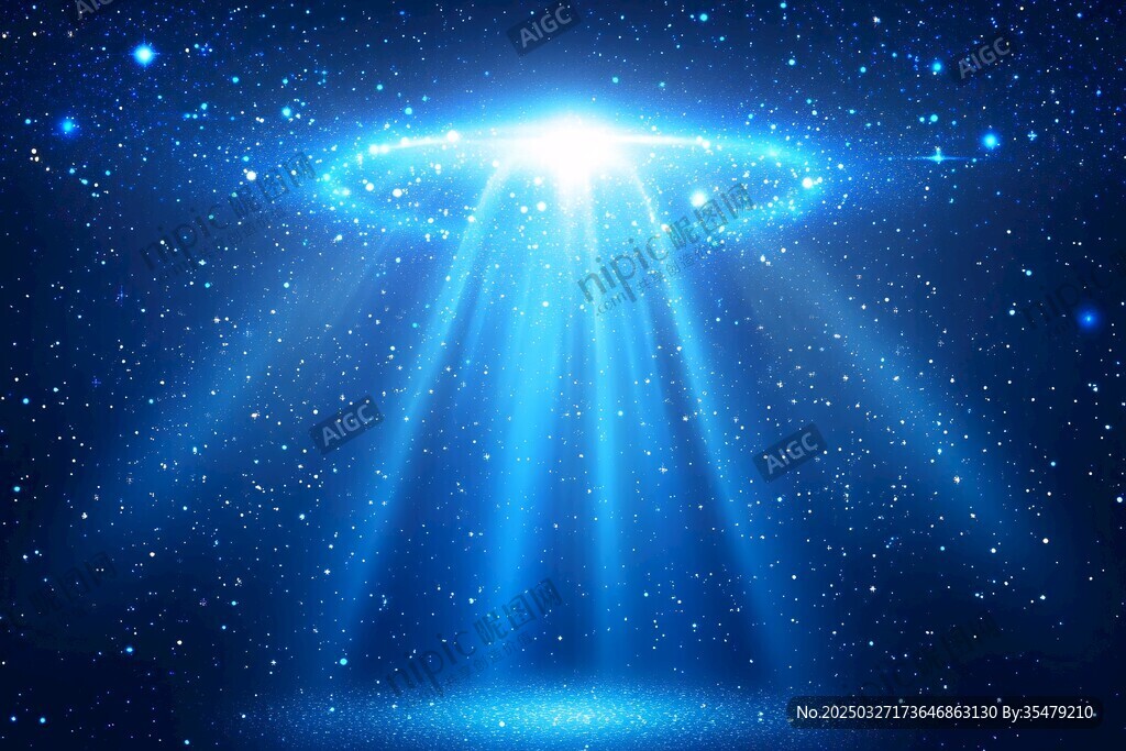 梦幻蓝色星空飞碟场景