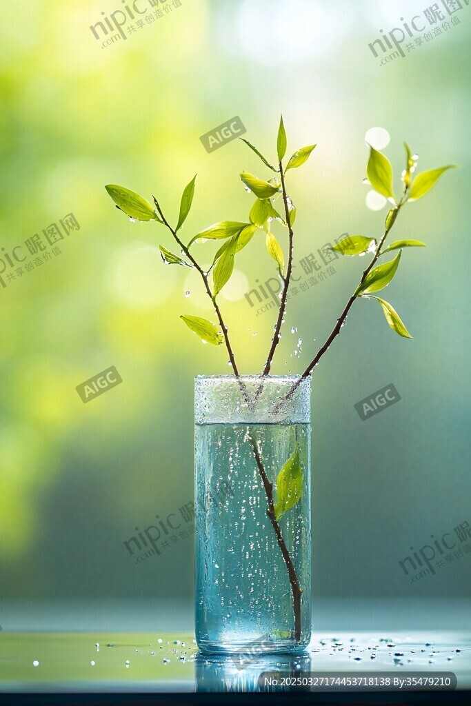 玻璃瓶中的清新绿植