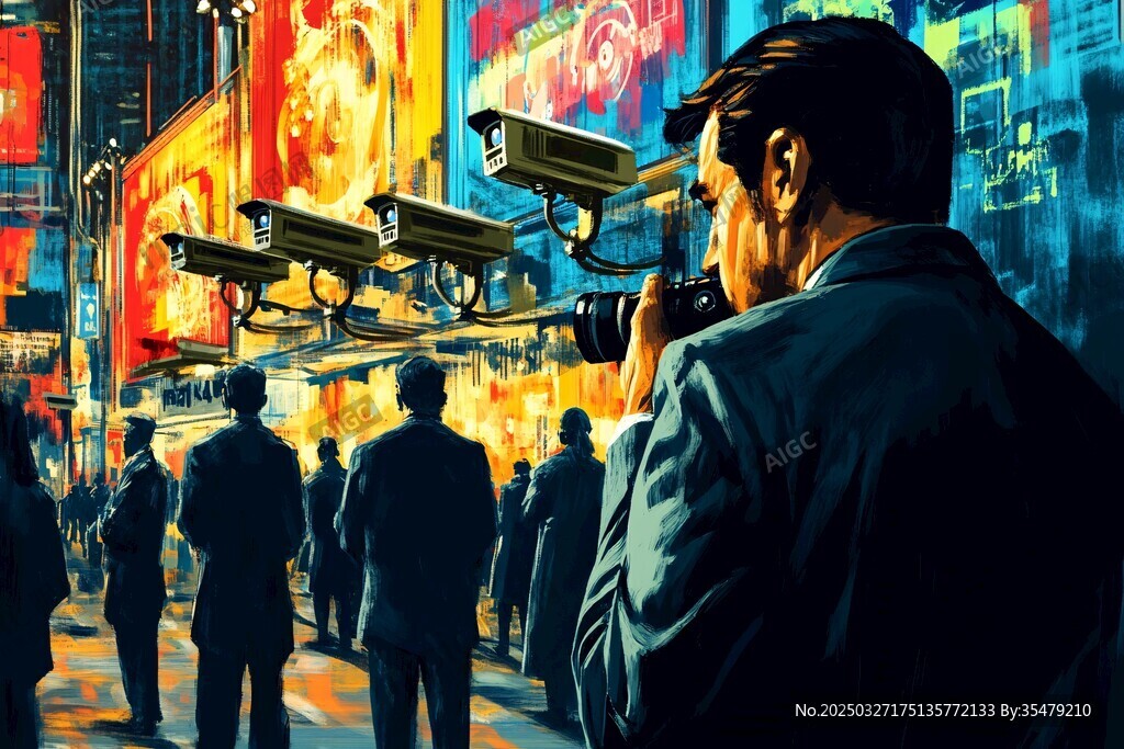 都市街头的监控与观察者