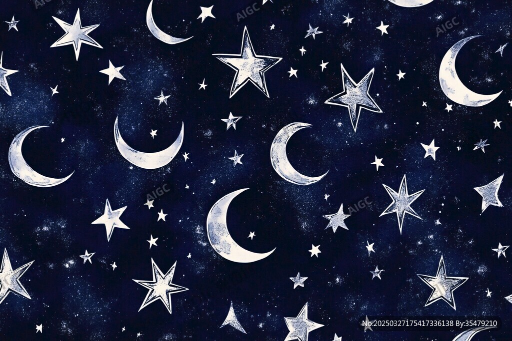 梦幻星空月夜图案背景