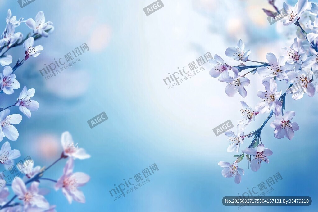 春日烂漫樱花绽放图景