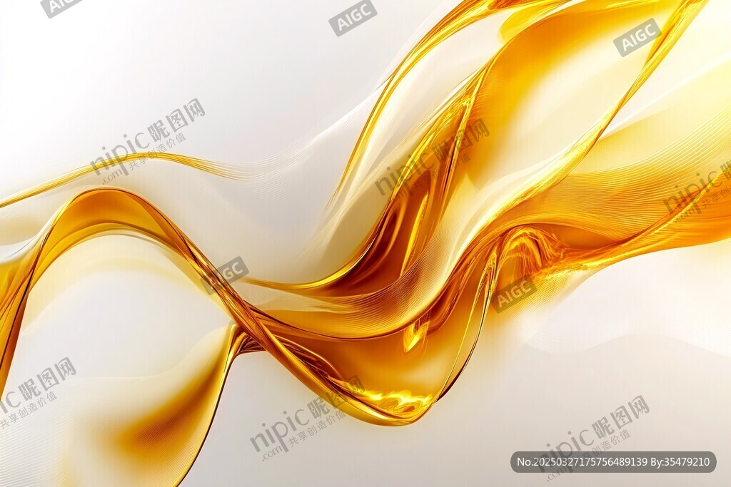 金色流动液体艺术画面