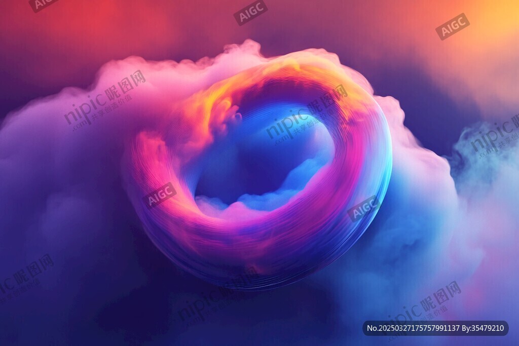 梦幻色彩旋涡云景