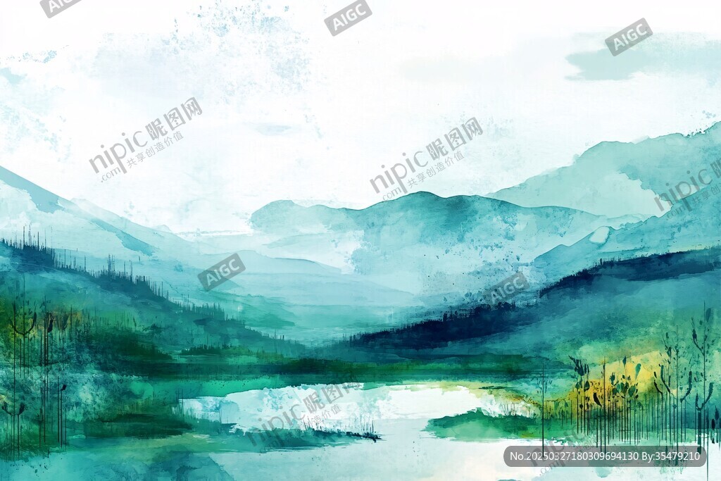 水墨山水间的自然诗意画卷