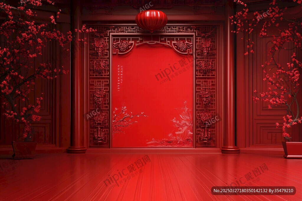 中式红韵场景 典雅氛围感