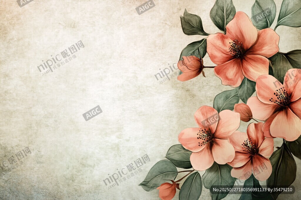复古风花卉背景图