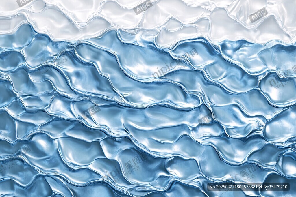蓝色波纹水波质感背景图
