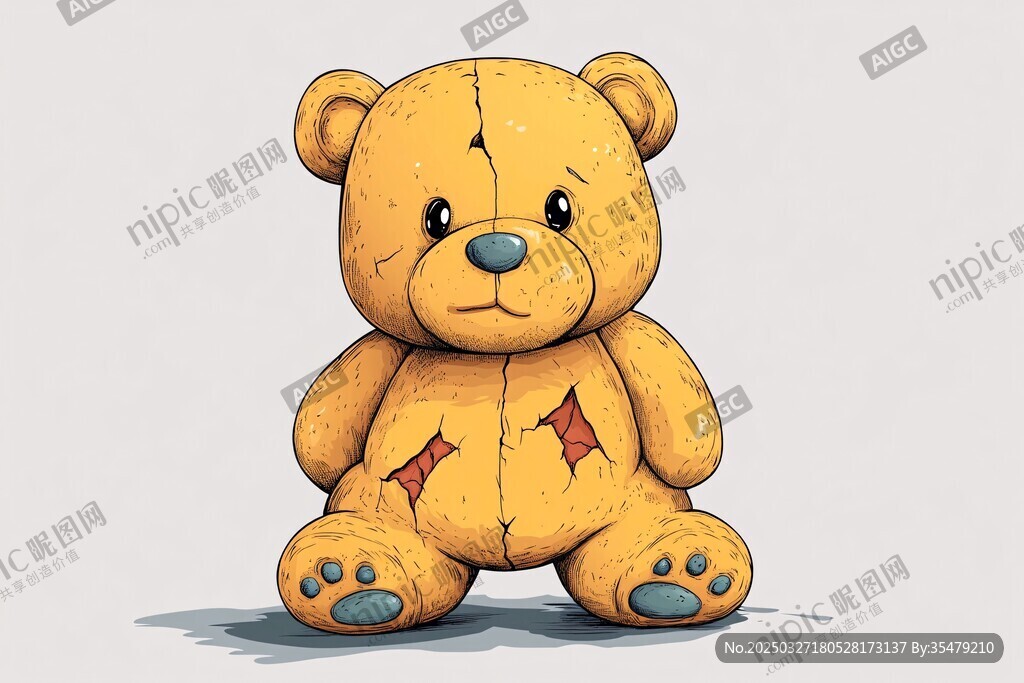 破旧小熊玩偶
