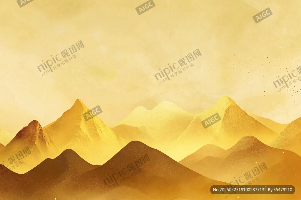 金色山峦梦幻背景图