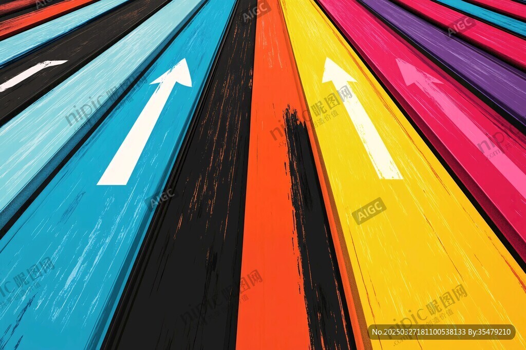 多彩箭头道路指引方向
