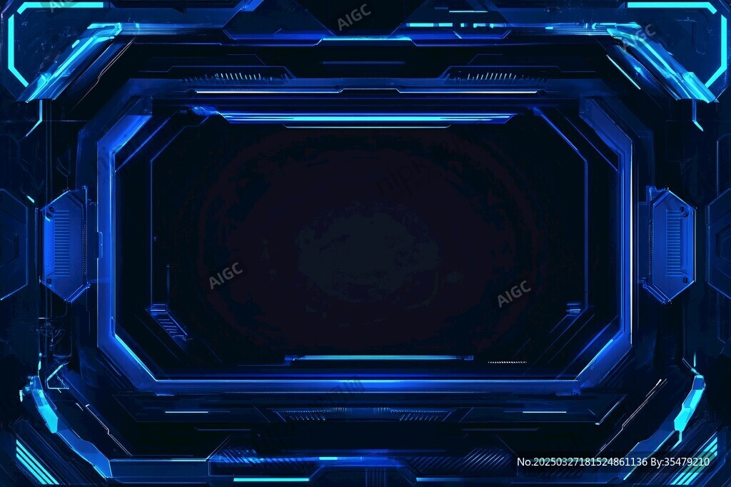 科技感蓝色边框背景图